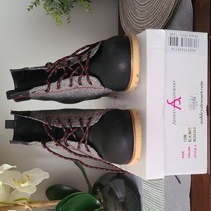 Ashley Stewart Size 12 Wide booties (wedge).Color: Black & White. Worn few times